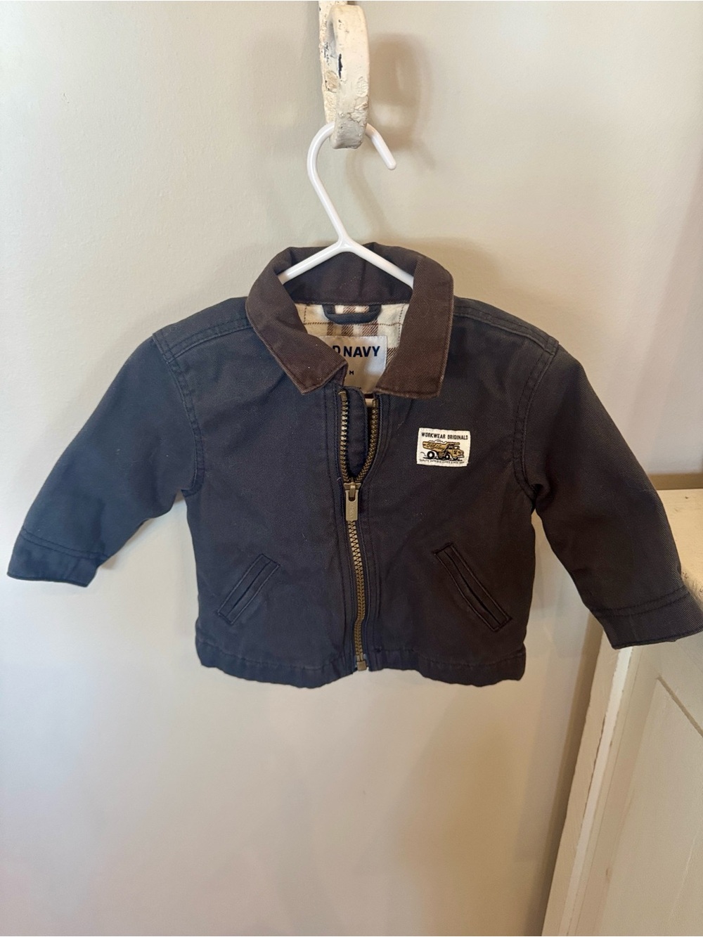 Old Navy Toddler Dark Gray Jacket with Brown Corduroy Collar